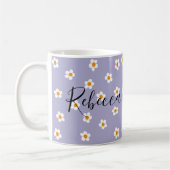 Schattigee moderne Daisy Pattern Paarse gepersonal Koffiemok (Links)