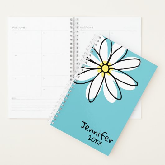 Schattigee moderne Doodle Daisy Trendy Custom Planner (Display)
