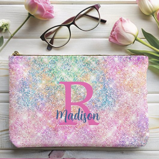 Schattigee moderne eenhoorn roze faux glitter mono etui
