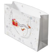 Schattigee Moderne Eenhoorn Santa Gepersonaliseerd Groot Cadeauzakje (Achterkant Gekanteld)