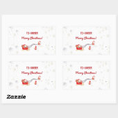 Schattigee Moderne Eenhoorn Santa Gepersonaliseerd Rechthoekige Sticker (Vel)