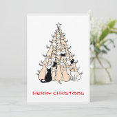 Schattigee moderne eenvoudige minimale kattenkerst feestdagenkaart (Staand voorkant)