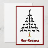 Schattigee moderne eenvoudige minimale kattenkerst feestdagenkaart (Voorkant / Achterkant)