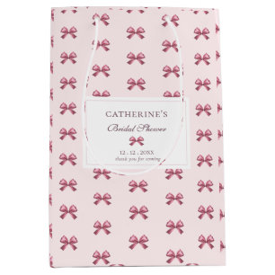 Schattigee moderne elegante Girly Pink Bows Medium Cadeauzakje