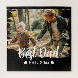 Schattigee moderne elegante papa gepersonaliseerde legpuzzel