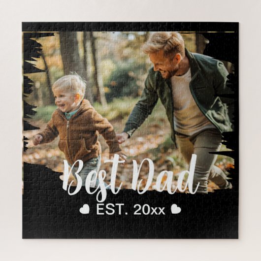 Schattigee moderne elegante papa gepersonaliseerde legpuzzel (Verticaal)