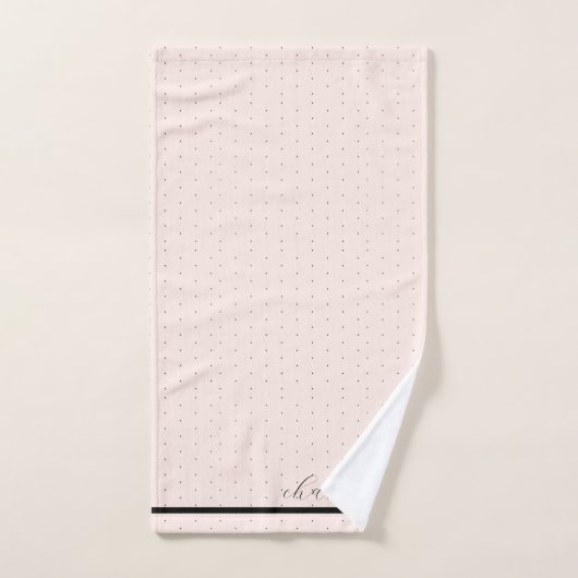 Schattigee moderne elegante scriptnaam Blush Pink  Bad Handdoek (Handdoek)