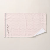 Schattigee moderne elegante scriptnaam Blush Pink Bad Handdoek (Handdoek)