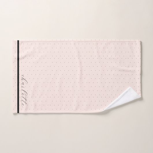 Schattigee moderne elegante scriptnaam Blush Pink Bad Handdoek (Handdoek)