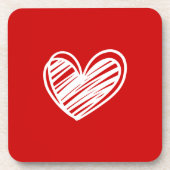 Schattigee moderne elegante witte en rode trendy h bier onderzetter (Voorkant)