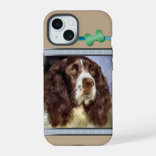 Schattigee moderne Engelse Springer Spaniel Dog Ar iPhone 15 Case