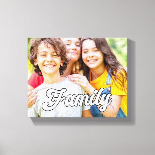 Schattigee moderne familie foto typografie overlay canvas afdruk (Voorkant)