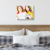 Schattigee moderne familie foto typografie overlay canvas afdruk (Insitu (Slaapkamer))
