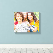 Schattigee moderne familie foto typografie overlay canvas afdruk (Insitu (Houten vloer))