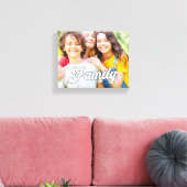 Schattigee moderne familie foto typografie overlay canvas afdruk (Insitu (Woonkamer))
