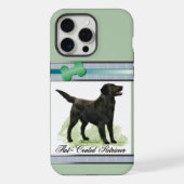 Schattigee moderne flat-coating Retriever Dog Art iPhone Hoesje (Achterkant)