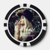 Schattigee moderne foto afstudeerfeest poker chips (Voorkant)