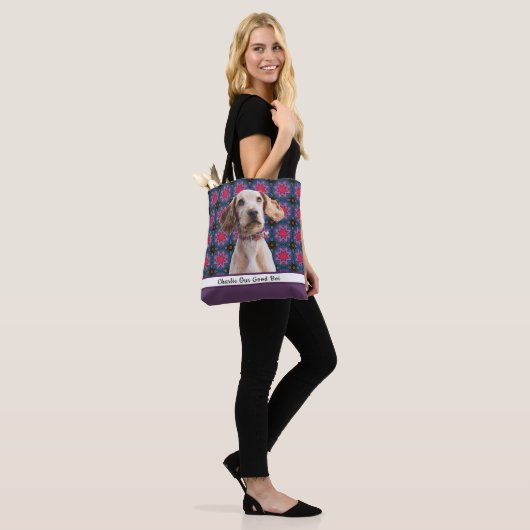 Schattigee Moderne Foto Gift Puppy Hondenliefhebbe Tote Bag (Op model)