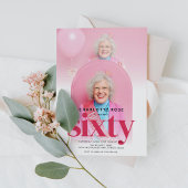 Schattigee Moderne Fotoboog 60e Verjaardag Kaart