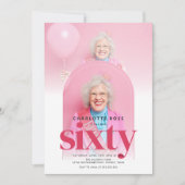 Schattigee Moderne Fotoboog 60e Verjaardag Kaart (Voorkant)