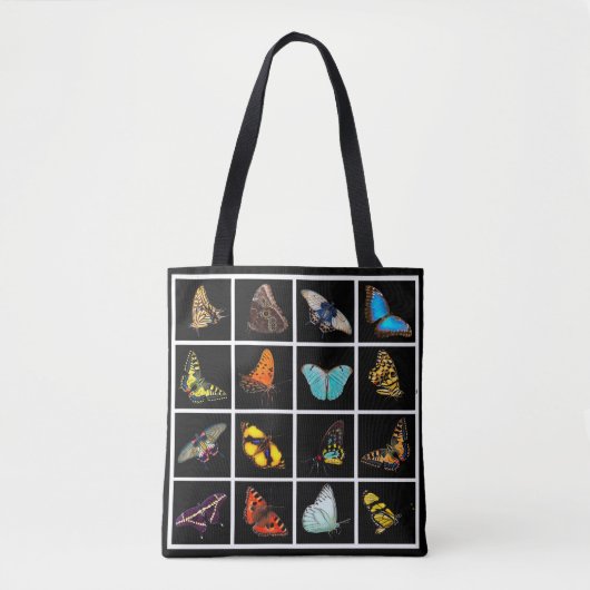 Schattigee Moderne Fotografie Vlinder en Zwart Tote Bag (Voorkant)