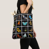 Schattigee Moderne Fotografie Vlinder en Zwart Tote Bag (Dichtbij)