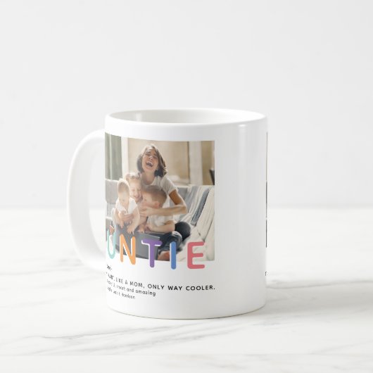 Schattigee moderne Funtie Tyopgraphy Foto Tante Ch Koffiemok (Voorkant links)