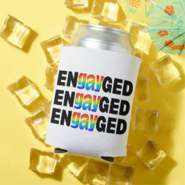 Schattigee moderne Gay Pride EnGAYged typografie Blikjeskoeler