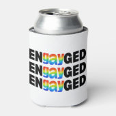 Schattigee moderne Gay Pride EnGAYged typografie Blikjeskoeler (Blikje Voorkant)