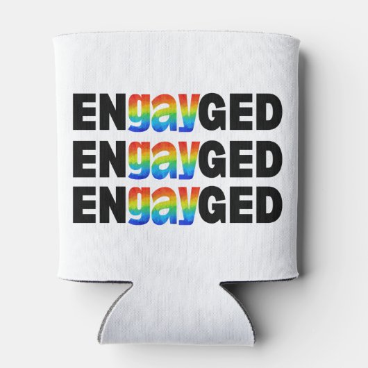 Schattigee moderne Gay Pride EnGAYged typografie Blikjeskoeler (Achterkant)