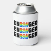Schattigee moderne Gay Pride EnGAYged typografie Blikjeskoeler (Blikje Achterkant)