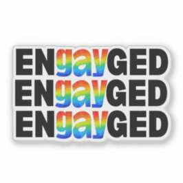 Schattigee moderne Gay Pride EnGAYged typografie Sticker
