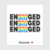 Schattigee moderne Gay Pride EnGAYged typografie Sticker (Vel)