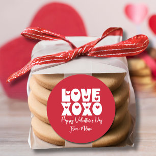 Schattigee moderne gedurfde rode Valentijnsdag lie Ronde Sticker