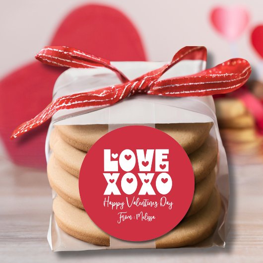 Schattigee moderne gedurfde rode Valentijnsdag lie Ronde Sticker