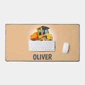 Schattigee moderne gele bouwwagen bureaumat (Keyboard & Muis)