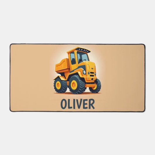 Schattigee moderne gele bouwwagen bureaumat (Voorkant)