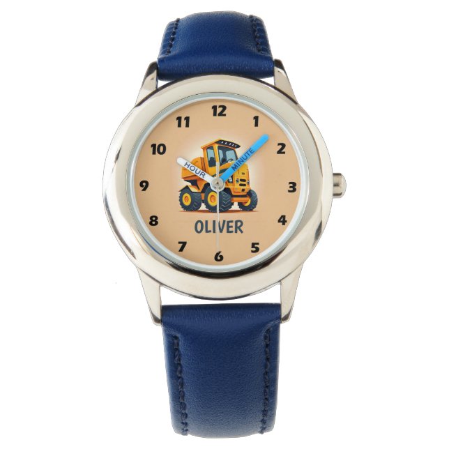 Schattigee moderne gele bouwwagen horloge (Voorkant)
