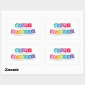 Schattigee moderne gelukkige verjaardag rechthoekige sticker (Vel)