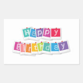 Schattigee moderne gelukkige verjaardag rechthoekige sticker (Voorkant)