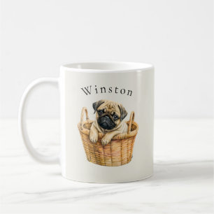 Schattigee moderne gepersonaliseerde pug koffie Mo Koffiemok
