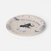 Schattigee moderne Ghost Halloween verjaardagscrèm Papieren Bordje (Gekanteld)