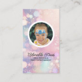 Schattigee Moderne Glitter Gezicht Schilder Foto Visitekaartje (Voorkant)