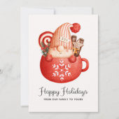 Schattigee Moderne Gnome Mok Kerst Flat Vakantie K Feestdagenkaart (Voorkant)