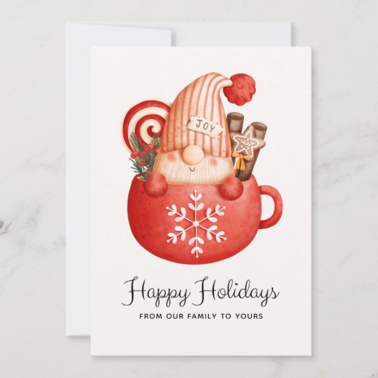 Schattigee Moderne Gnome Mok Kerst Flat Vakantie K Feestdagenkaart (Voorkant)