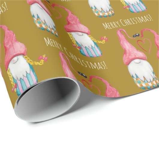 Schattigee moderne gnoom in liefde Waterverf met d Cadeaupapier (Rol Hoek)