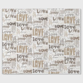 Schattigee moderne gouden liefde Valentijnsdag Cadeaupapier (Vlak)