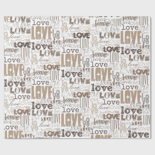 Schattigee moderne gouden liefde Valentijnsdag Cadeaupapier (Vlak)