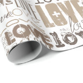 Schattigee moderne gouden liefde Valentijnsdag Cadeaupapier (Rol Hoek)