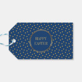 Schattigee moderne gouden polka dots Christelijk H Cadeaulabel (Achterkant Horizontaal)